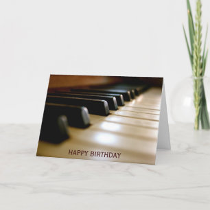Carte Elégante musique de clavier piano anniversaire