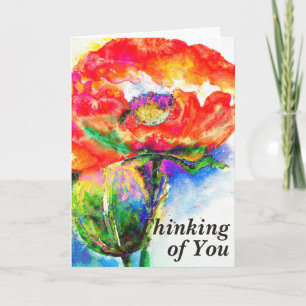 Carte Elégante peinture abstraite à l'aquarelle rouge