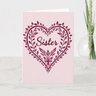 Carte Élégante pour la sœur du cœur