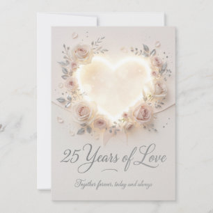 Carte élégante pour les 25 ans de mariage