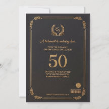 Carte élégante pour les 50 ans de mariage