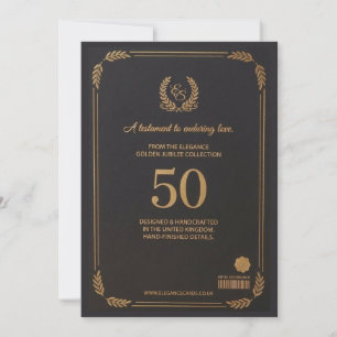 Carte élégante pour les 50 ans de mariage