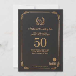 Carte élégante pour les 50 ans de mariage