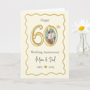 Carte élégante pour les 60 ans de mariage - Maman 