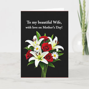 Carte élégante pour les mamans qui aiment les rose