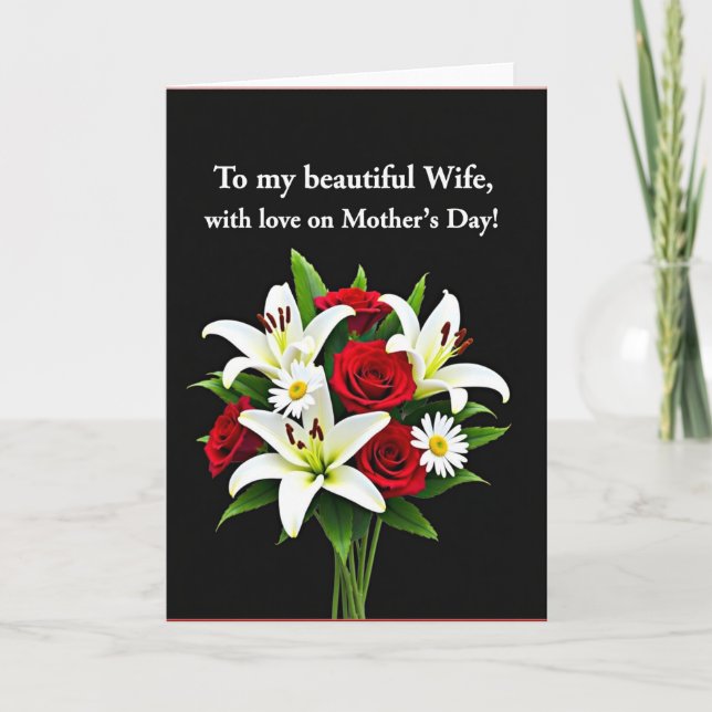 Carte élégante pour les mamans qui aiment les rose (Devant)