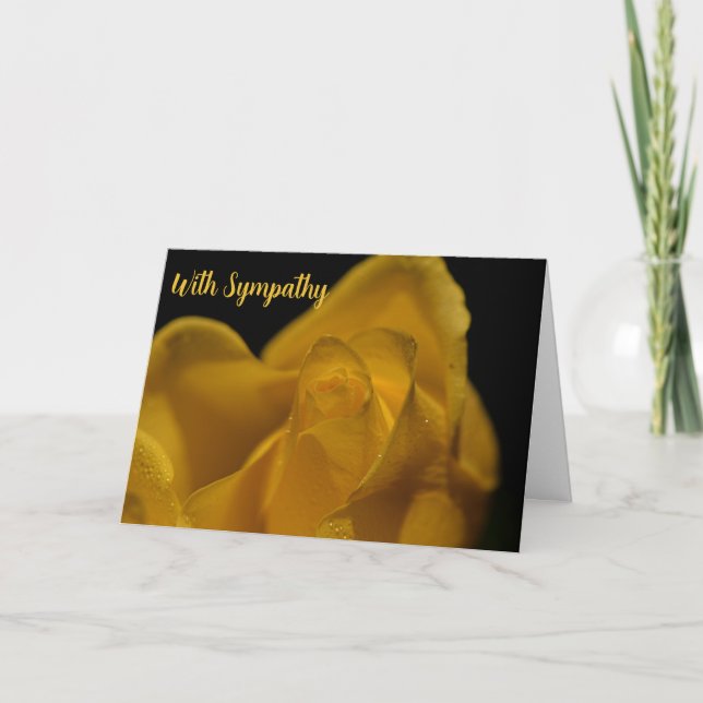 Carte Élégante Rose Simple Jaune Grosse Avec Sympathie (Devant)
