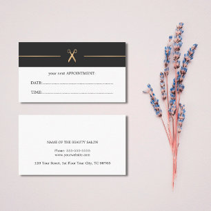 Carte élégante simple de rendez-vous de coiffeur