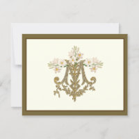 Élégante Vierge Marie Gold Marian Cross Lys