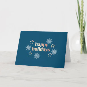 Carte Élégantes fêtes de fin d'année en cuivre rose mode