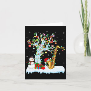 Carte Élément de Noël Saxophone Éclairage de l'arbre de