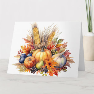 Carte Éléments d'automne à l'aquarelle