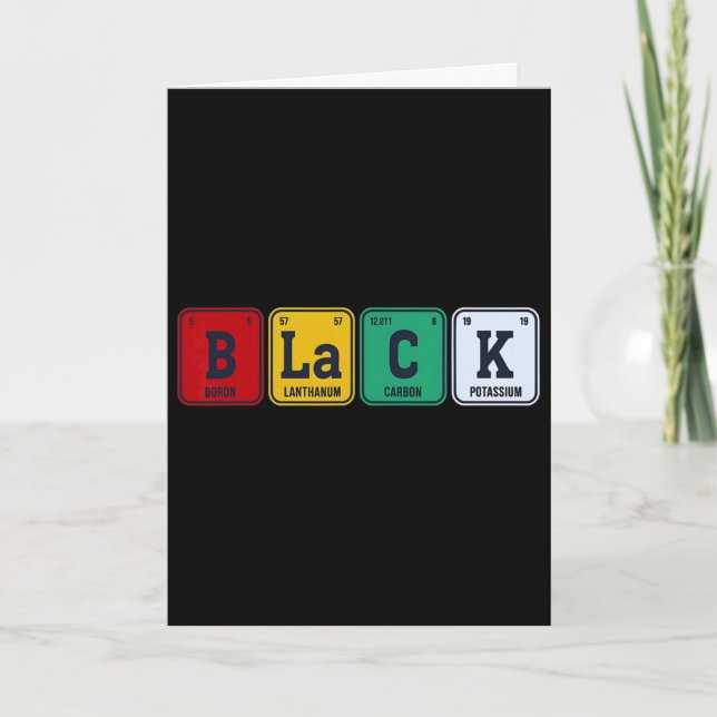 Carte Éléments du tableau périodique noir du Mois de l'h (Devant)