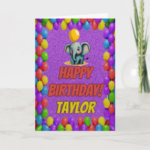 Carte Elephant Accueil Fun Personnalisé Anniversaire