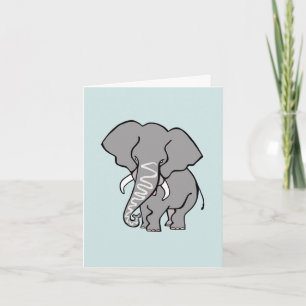 Carte ELEPHANT Africain -Animal Safari -Aqua