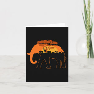Carte Éléphant Afrique Animaux Arbres Jour de la Terre 