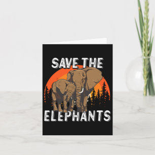 Carte Éléphant Animal Jour de la Terre Sauver les Élépha