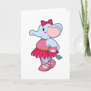 Carte Eléphant au Ballet avec jupe