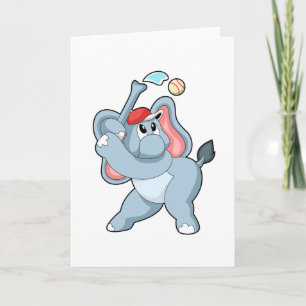 Carte Éléphant au baseball