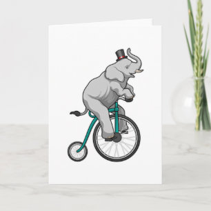 Carte Eléphant au cirque avec vélo