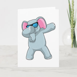 Carte Éléphant au dab de danse hip hop