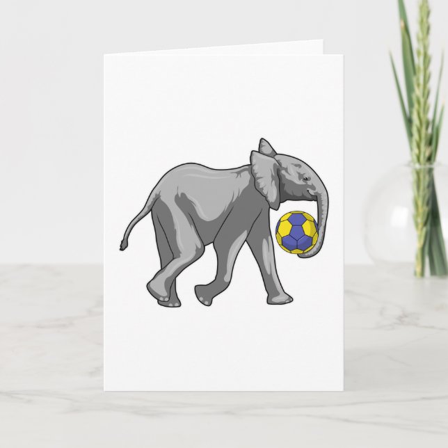 Carte Éléphant au Handball (Devant)