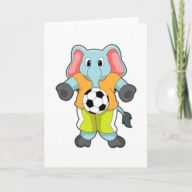 Carte Éléphant au Sports de Football (Devant)