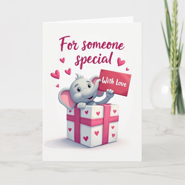 Carte Éléphant avec amour (Devant)