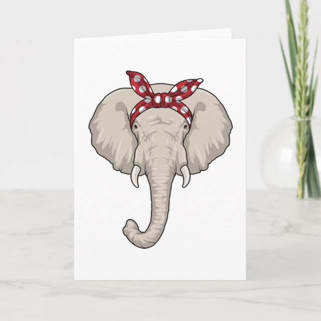 Carte Eléphant avec Bandana (Devant)