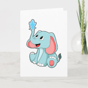 Carte Éléphant avec de l'eau