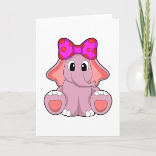 Carte Éléphant avec Ruban