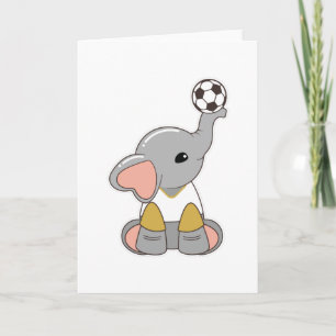 Carte Elephant comme joueur de football avec balle de fo