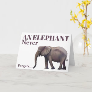 Carte Éléphant d'anniversaire tardif 
