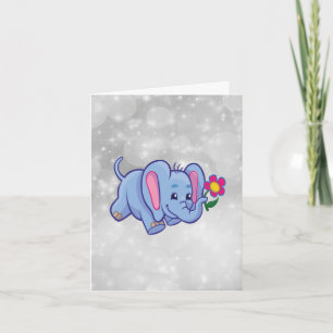Carte Éléphant de dessin animé mignon