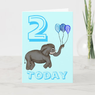 Carte Elephant de fête (bleu)