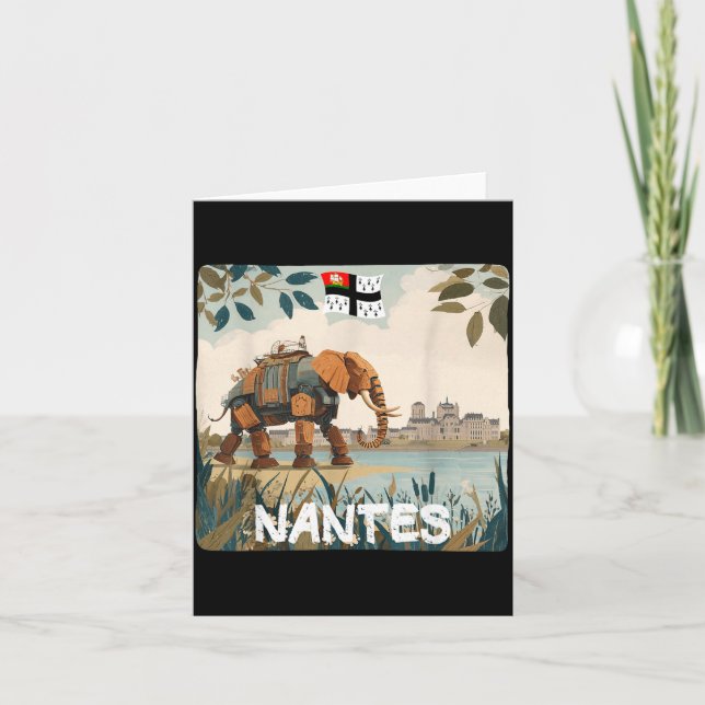 Carte Éléphant de Nantes Graphique Incroyable pour Garço (Devant)