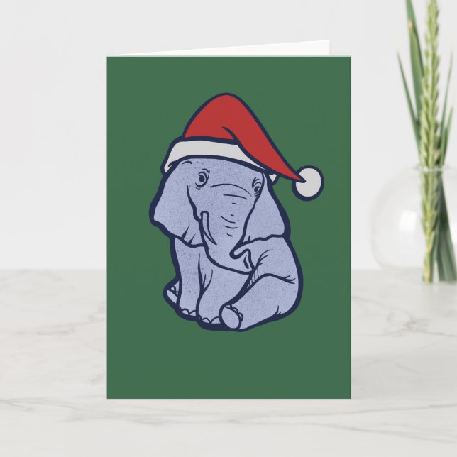 Carte Éléphant de Noël (Devant)