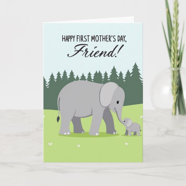 Carte Éléphant de Prairie Feuillue (Devant)