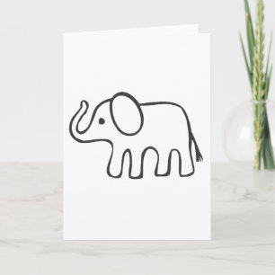 Carte Elephant en croquis noir et blanc