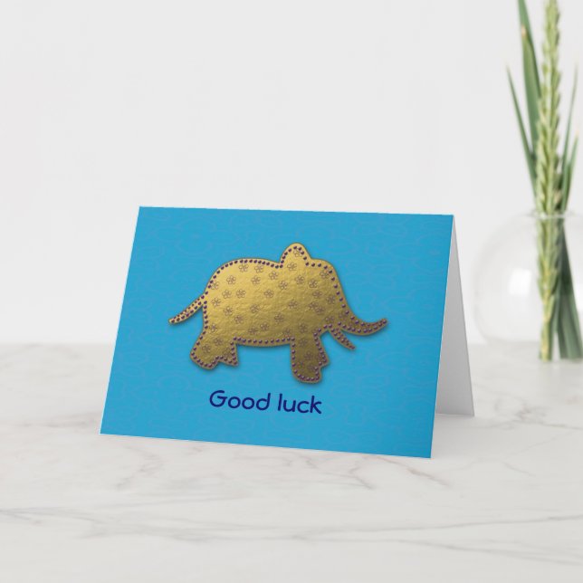 Carte éléphant en or (Devant)