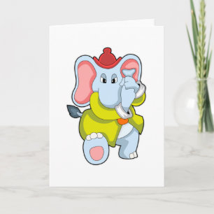 Carte Éléphant en tant que pompier avec trompe