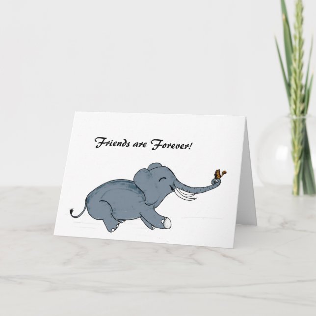 Carte Elephant et écureuil amis pour toujours (Devant)