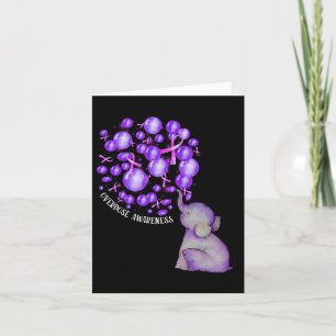Carte Éléphant Faisant Éclater des Lloons Violets Sensib