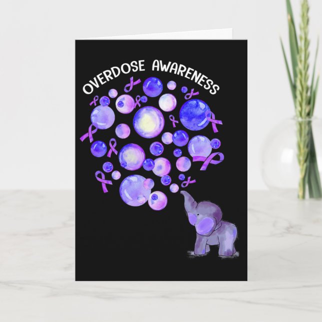 Carte Éléphant faisant exploser des Lloons violets Sensi (Devant)