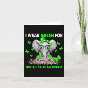 Carte Elephant Je Porte Le Vert Pour La Sensibilisation