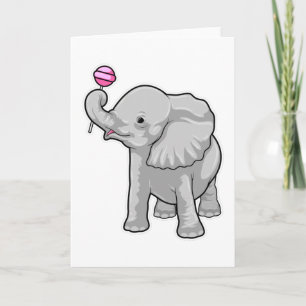 Carte Eléphant Lollipop