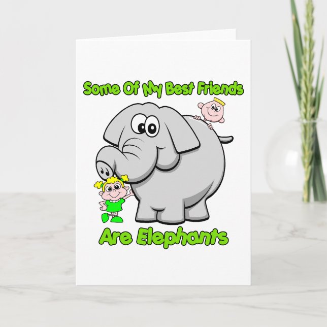 Carte Elephant Meilleurs amis (Devant)