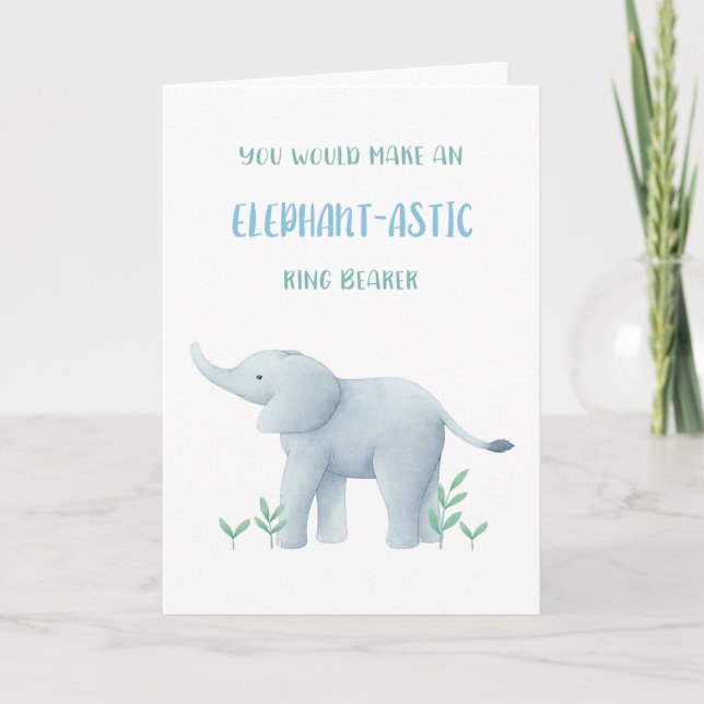 Carte Elephant Ring Bearer Proposal Card (Devant)