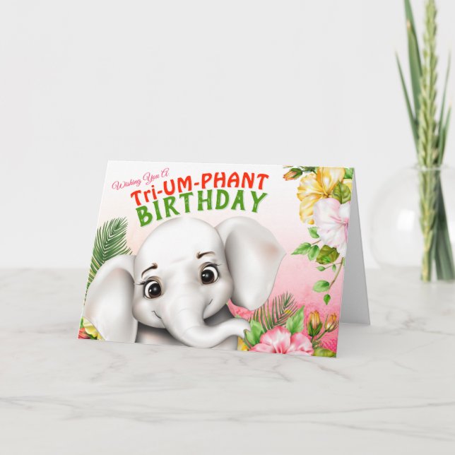 Carte Elephant Safari Birthday (Devant)