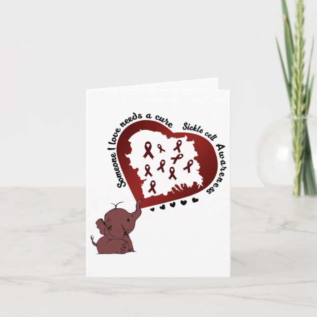Carte Elephant Sickle Cell Tee Quelqu'Un Que J'Aime A Be (Devant)